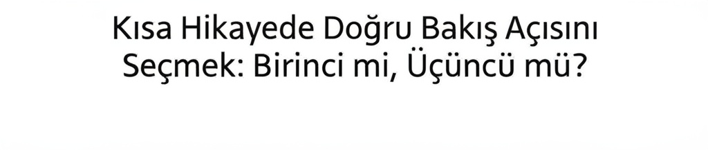 Kısa Hikayede Doğru Bakış Açısını Seçmek: Birinci mi, Üçüncü mü?